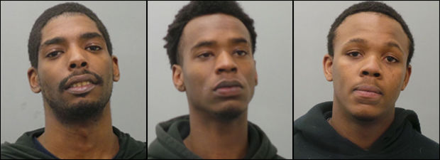 Three men charged with throwing bricks, tire iron at police